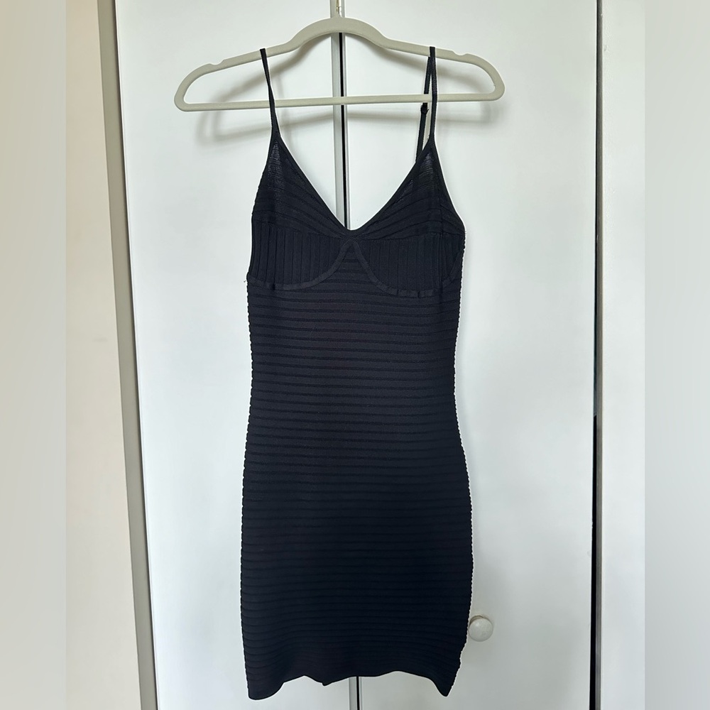 LBD - little black dress- ribbed bodycon mini dress